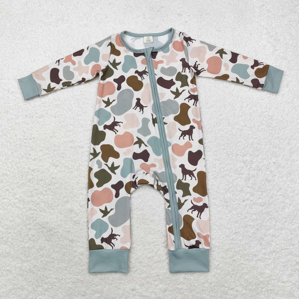 RTS Matching clothing animal camo mixed print kid long sleeve romper top pant fall clothing-2026.9.28