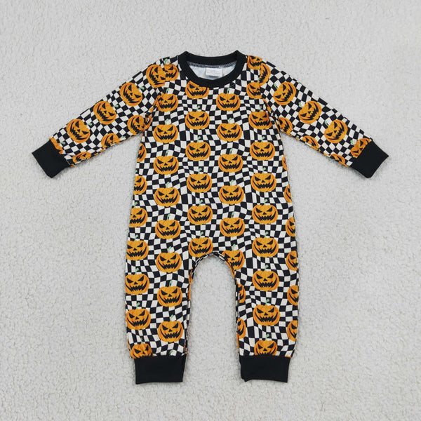 LR1389 RTS baby boy clothes pumpkin baby boy halloween clothes romper onesie