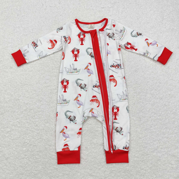 LR1399 RTS Bamboo baby boy clothes crawfish boy  winter romper