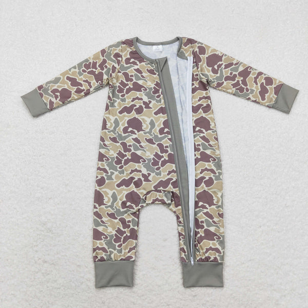 LR1451 RTS Bamboo baby boy clothes camouflage toddler boy  winter romper