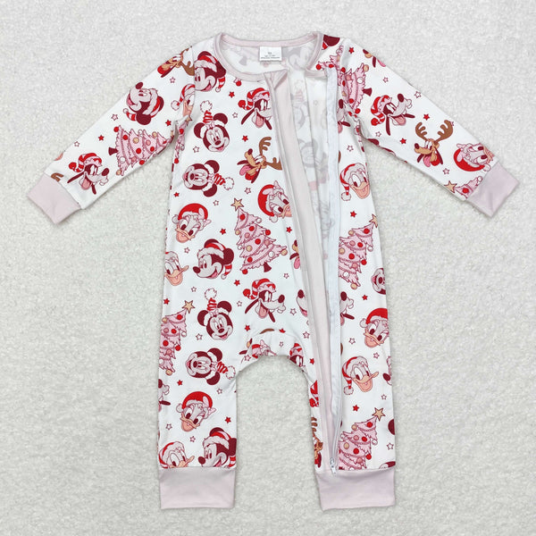 LR1510 RTS baby girl clothes cartoon mouse girl christmas winter romper-bamboo