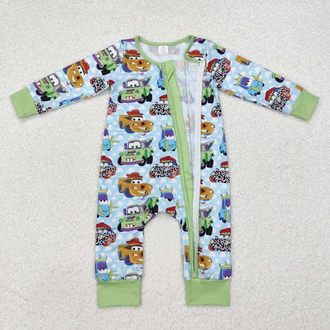 LR1622 RTS baby boy clothes cartoon car toddler boy winter romper-bamboo