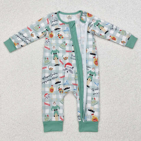 LR1641 RTS baby boy clothes santa toddler boy christmas winter romper-bamboo