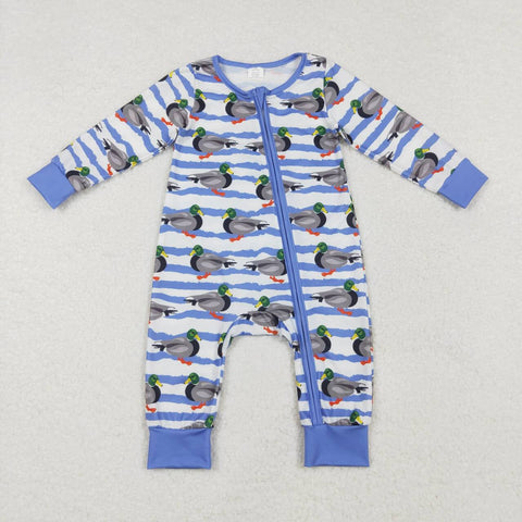 LR1645 RTS baby  boy clothes blue mallard boy winter romper-bamboo