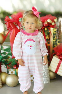 LR1662 RTS baby  girl clothes santa claus girl christmas winter romper