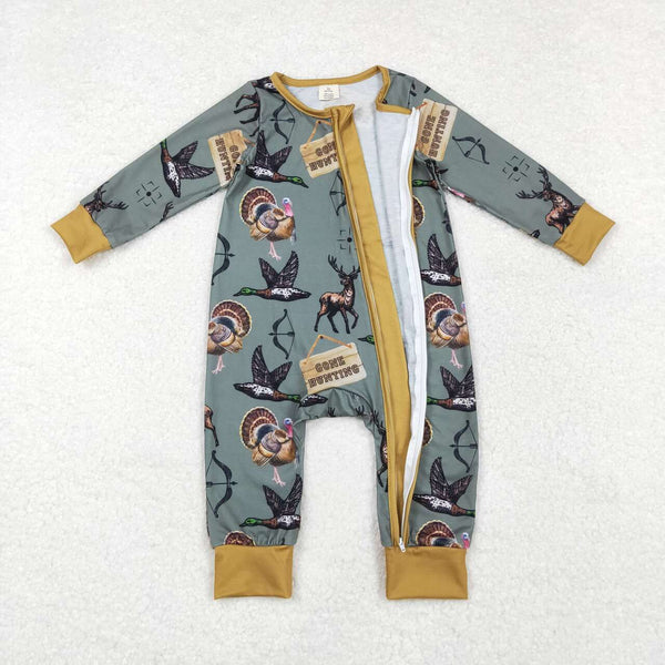 LR1680 RTS baby boy clothes hunting  boy  winter romper-bamboo