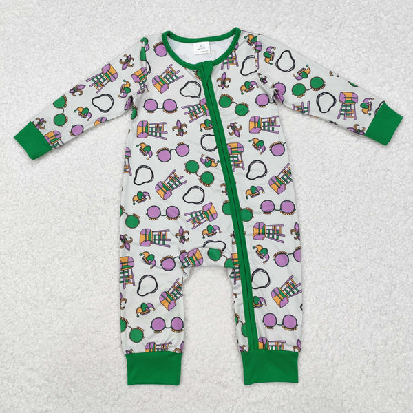 LR2039 RTS baby boy clothes mardi gras boy winter romper