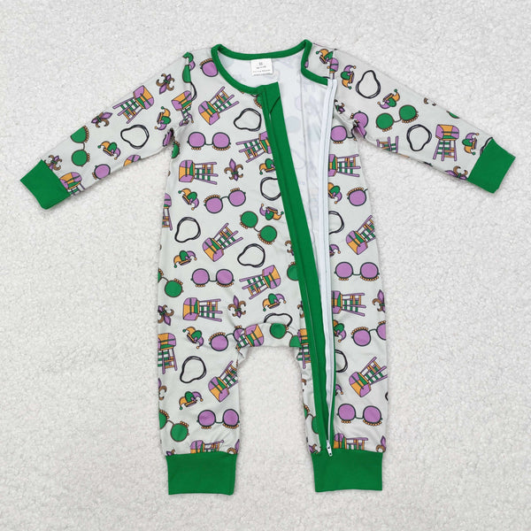 LR2039 RTS baby boy clothes mardi gras boy winter romper