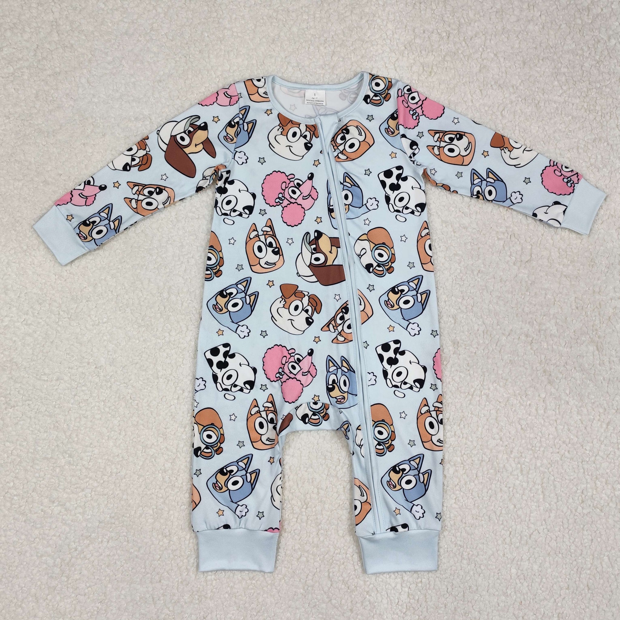 LR2062 RTS baby clothes baby winter romper zip cartoon dog clothes