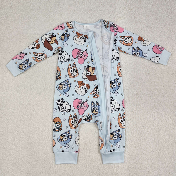 LR2062 RTS baby clothes baby winter romper zip cartoon dog clothes