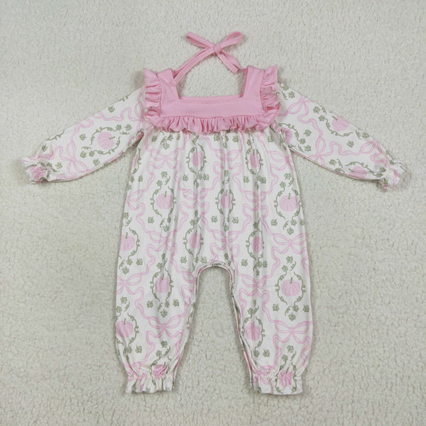 LR2255 RTS girl clothes pumpkin toddler girl winter romper