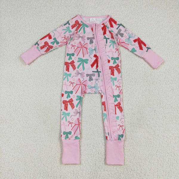 RTS kids matching clothing bows print clothing girl Christmas clothing-2025.7.2