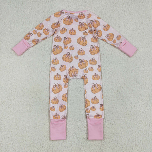 GLP2416 girl halloween outfit pumpkin girl halloween pajamas set