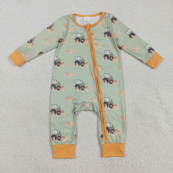 LR2335 RTS baby boy clothes pumpkin  toddler boy winter romper halloween clothes