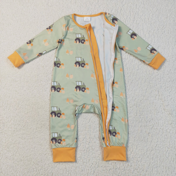 LR2335 RTS baby boy clothes pumpkin  toddler boy winter romper halloween clothes