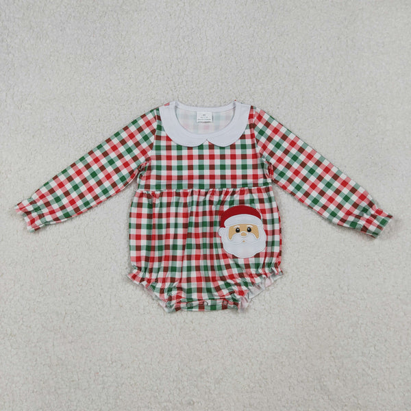 LR2357 RTS baby girl clothes santa girl christmas winter bubble embroidery