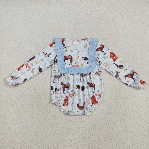 LR2362 RTS baby boy clothes animal boy winter bubble farm clothes