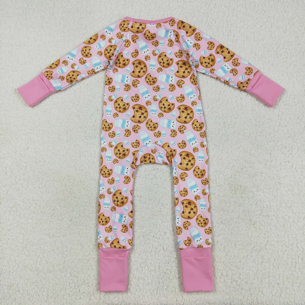 LR2398 RTS baby girl clothes milk cookies girl winter romper