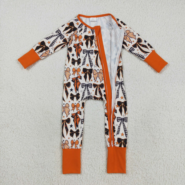 LR2409 RTS boy clothes bows boy winter halloween romper zip romper