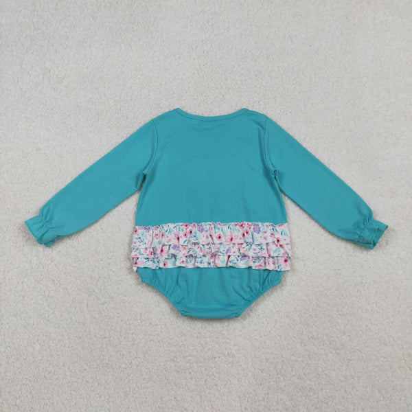 LR2432 RTS baby girl clothes  bows print girl winter embroidery bubble