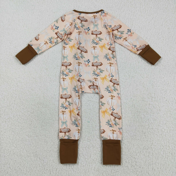 LR2462 RTS baby boy clothes pumpkin boy winter romper