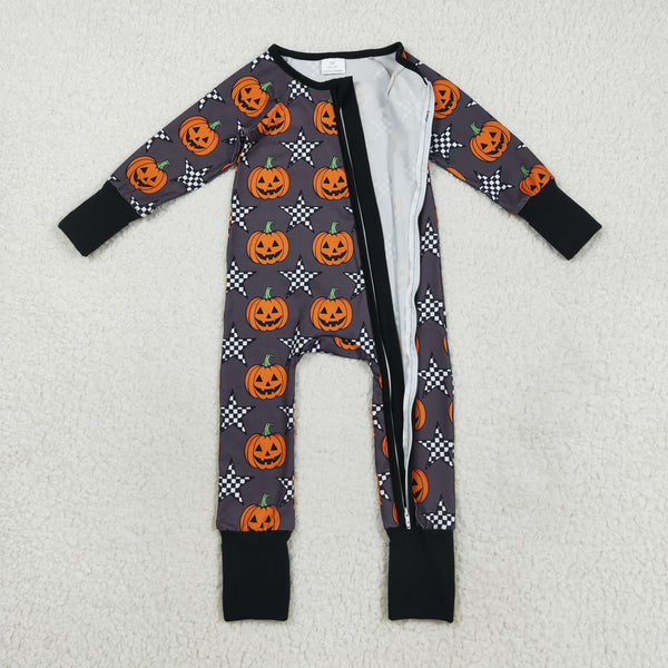 LR2464 RTS baby boy clothes ghost boy halloween winter romper zip romper