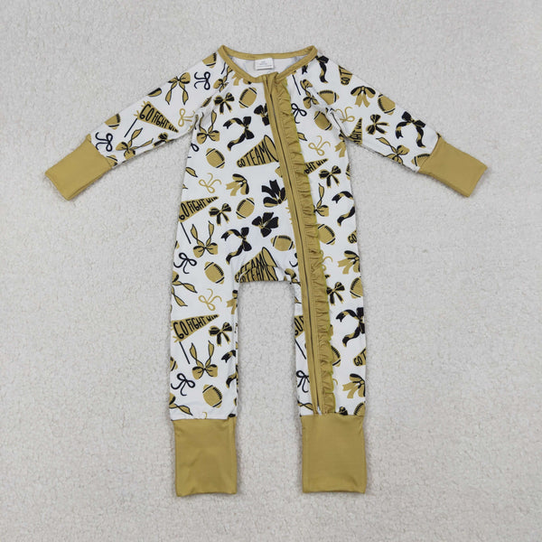 RTS kids matching clothing go team print clothing baby girl winter romper-2025.9.29