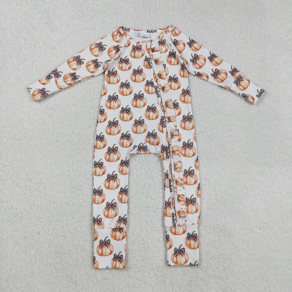 LR2557 RTS baby girl clothes pumpkin girl halloween romper