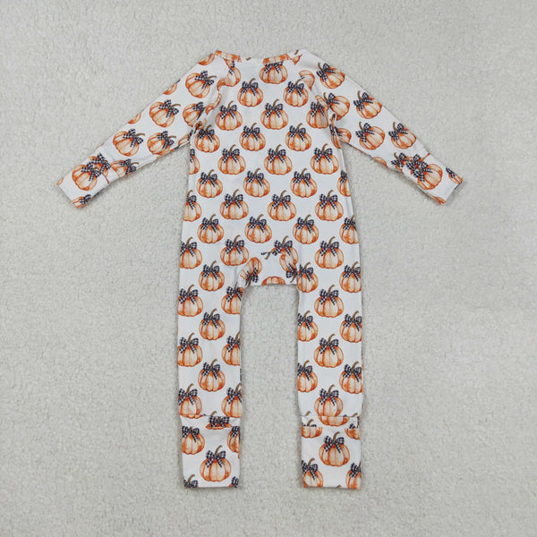 LR2557 RTS baby girl clothes pumpkin girl halloween romper