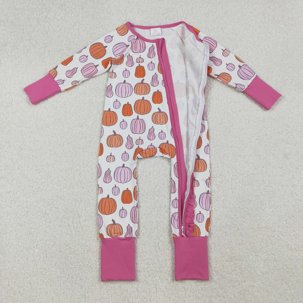 LR2566 RTS baby girl clothes pumpkin girl winter romper