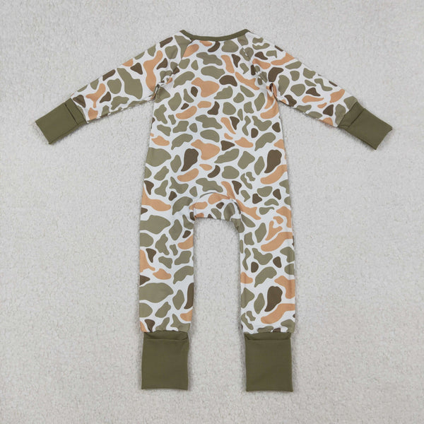 LR2578 RTS baby boy clothes camo boy winter romper zip romper
