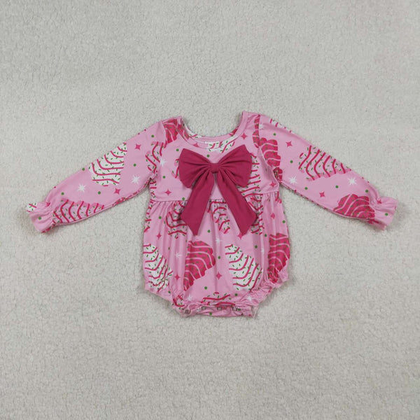 LR2586 RTS baby girl clothes pink bows cakes girl christmas winter bubble