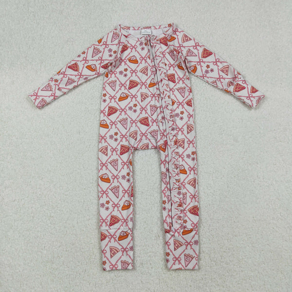 LR2594 RTS baby girl clothes pink bows toddler girl winter romper