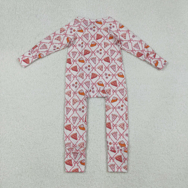 LR2594 RTS baby girl clothes pink bows toddler girl winter romper