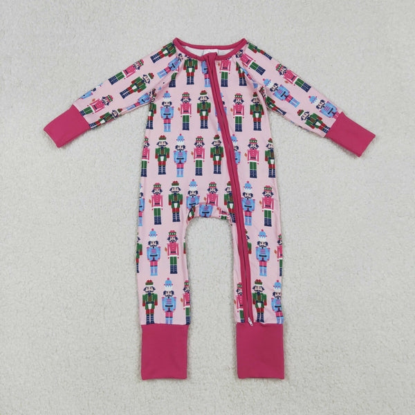 LR2598 RTS baby girl clothes cartoon person girl winter romper zip romper