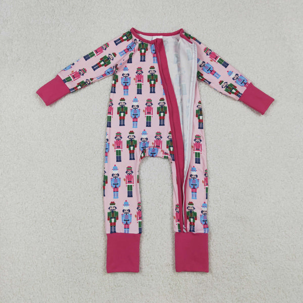 LR2598 RTS baby girl clothes cartoon person girl winter romper zip romper
