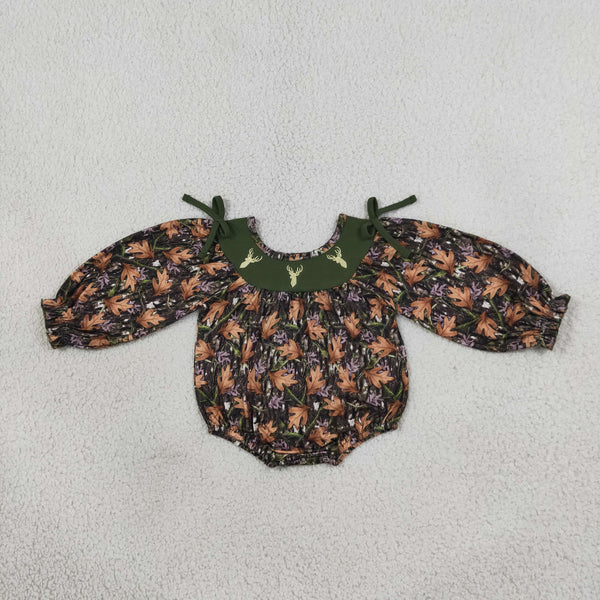 RTS Matching clothing fall deer leaf camo print kid long sleeve romper fall clothing-2026.9.28