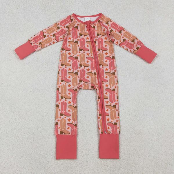 RTS Matching clothing kids western cowboy boot star print long sleeve romper clothes-2026.10.27