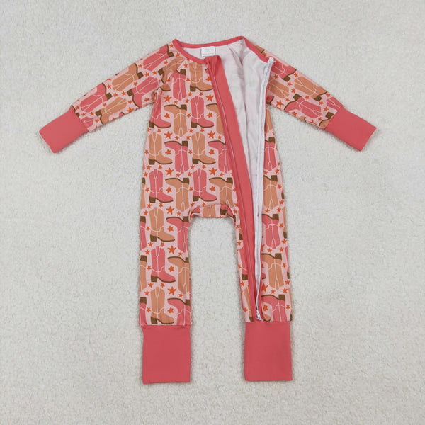 RTS Matching clothing kids western cowboy boot star print long sleeve romper clothes-2026.10.27