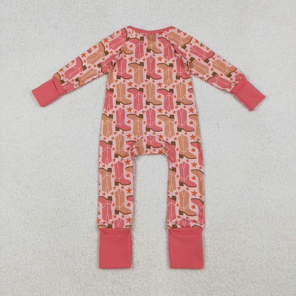 RTS Matching clothing kids western cowboy boot star print long sleeve romper clothes-2026.10.27