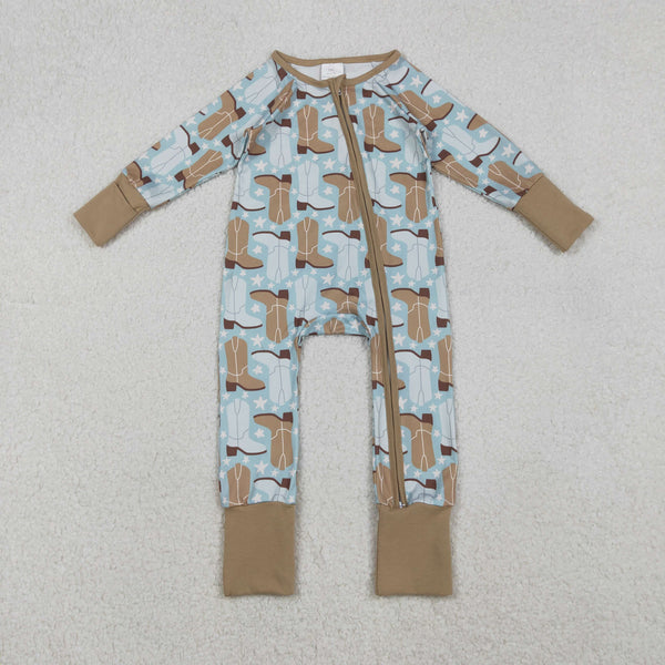 RTS Matching clothing kids western cowboy boot star print long sleeve romper clothes-2026.10.27