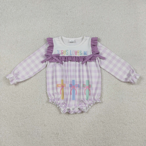 RTS kids matching clothing embroidery cross print clothing girl easter clothing-2025.11.15