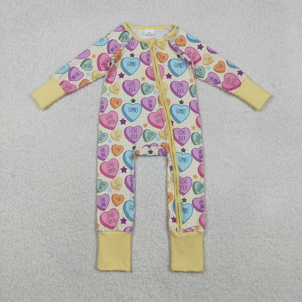 LR2778 RTS baby girl clothes heart girl valentines day romper heart zip romper