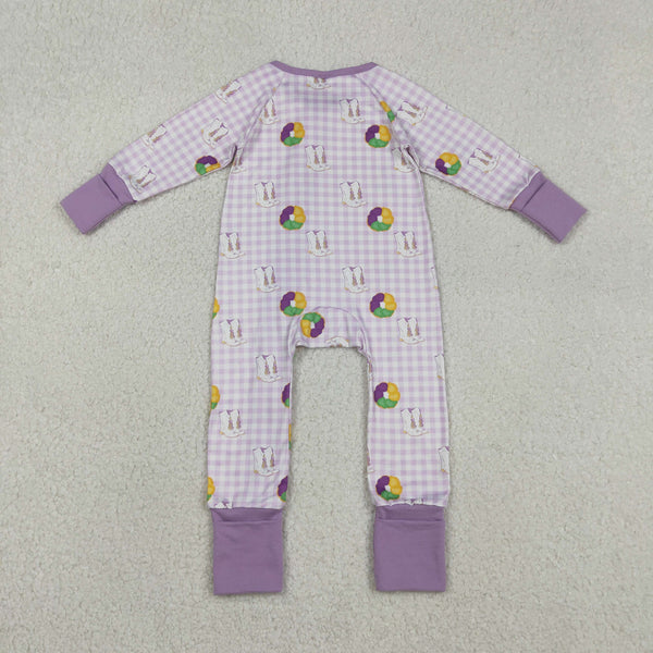 LR2783 RTS baby girl clothes donut print girl mardi gras winter romper