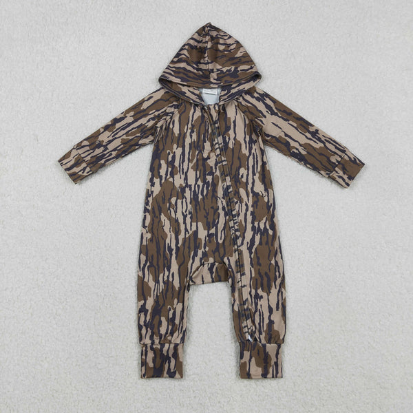 LR2814 RTS baby boy  clothes grey camo boy hoodie winter romper