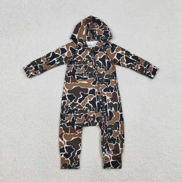 LR2815 RTS baby boy  clothes camo boy hoodie winter romper