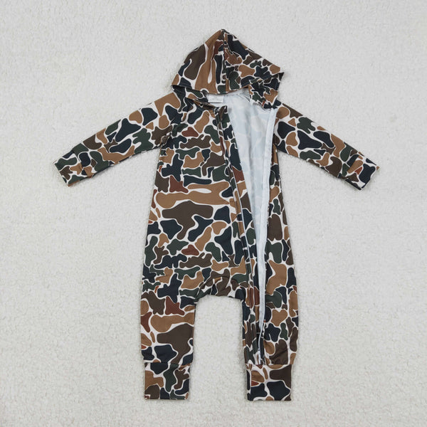 LR2815 RTS baby boy  clothes camo boy hoodie winter romper