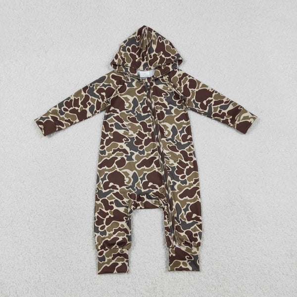 LR2826 RTS baby boy clothes camo boy winter hoodie romper hunting clothes