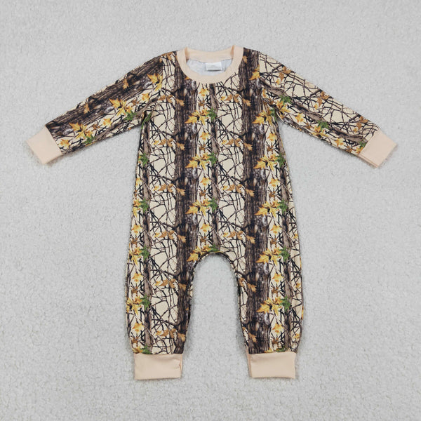 LR2864 RTS baby boy  clothes dead leaves boy winter romper hunting clothes onesie