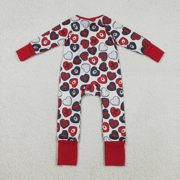 LR2882 RTS baby girl clothes red heart girl Valentine winter romper